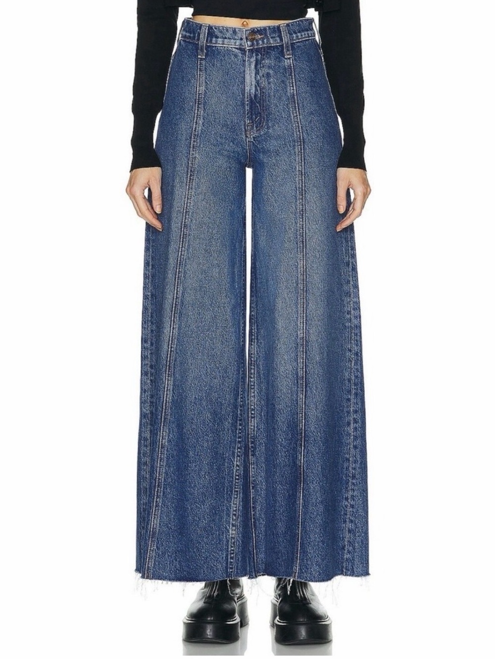 Mother Snacks The Lunch Line Sneak Fray Size 25 Wide Leg Denim
